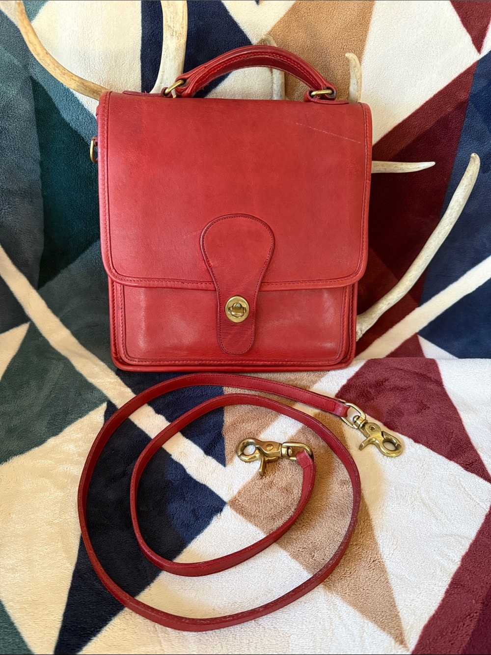 Vintage Coach Court Bag (Red)